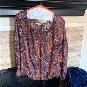 Lucky Brand Multicolor Paisley Blouse